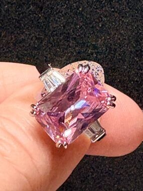 Sterling and pink rhinestone ring NWOT-gorgeous